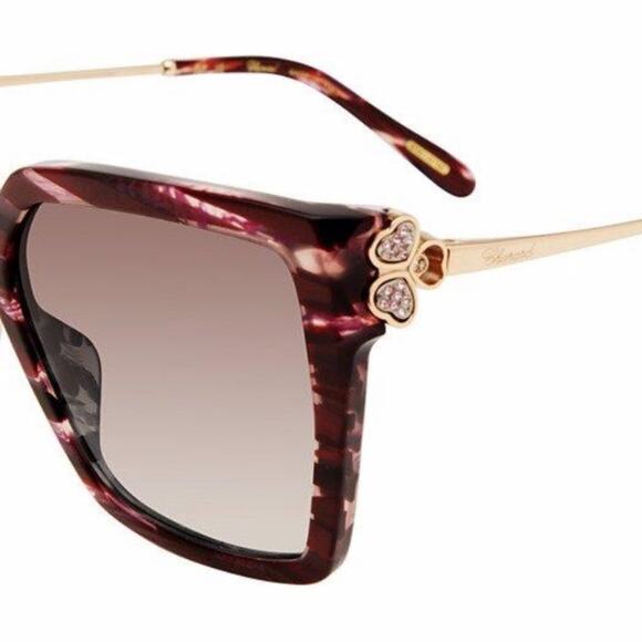 NEW!!! Chopard SCH371S 01G2 Happy Hearts Women Sunglasses, Authentic main image 4